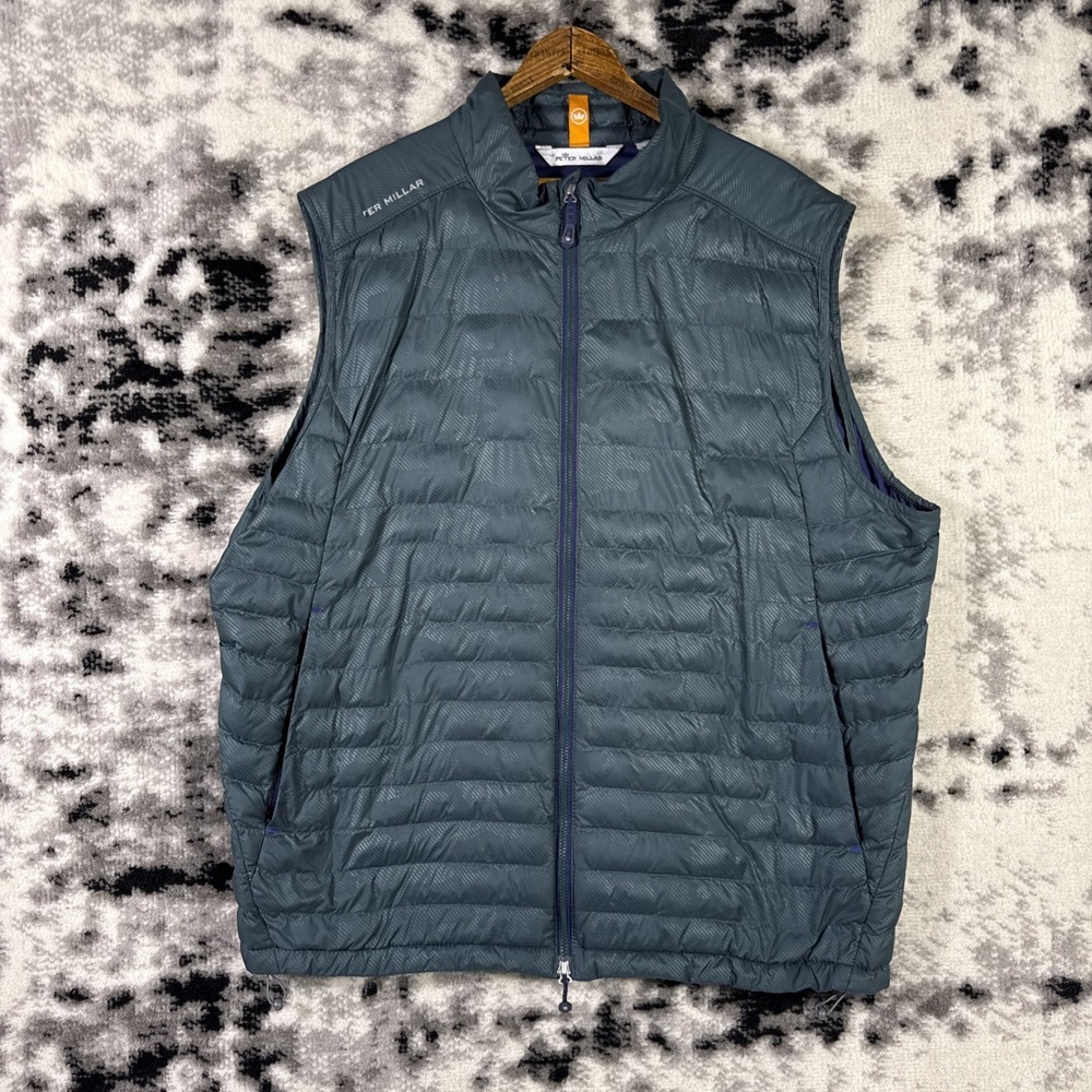 Peter Millar All Course Puffer Jacket Mens Size Extra Large Camo Green Full Zip